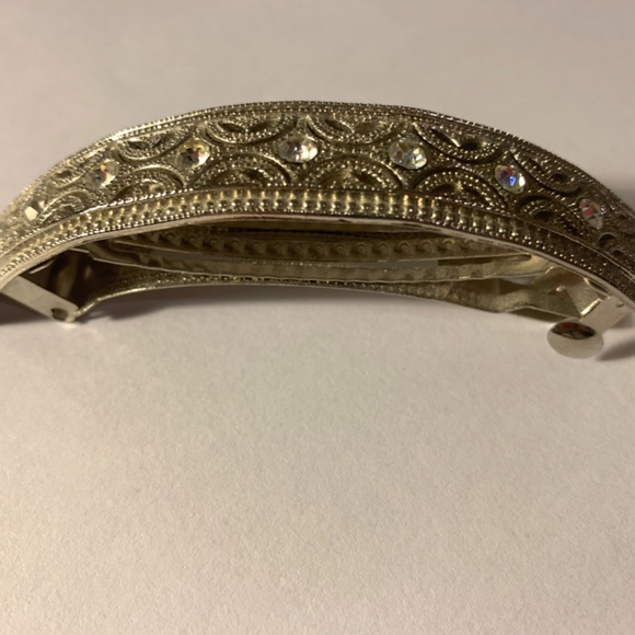 Silver Diamond Encrusted Wedding Hair Clip - Picture 7 of 7